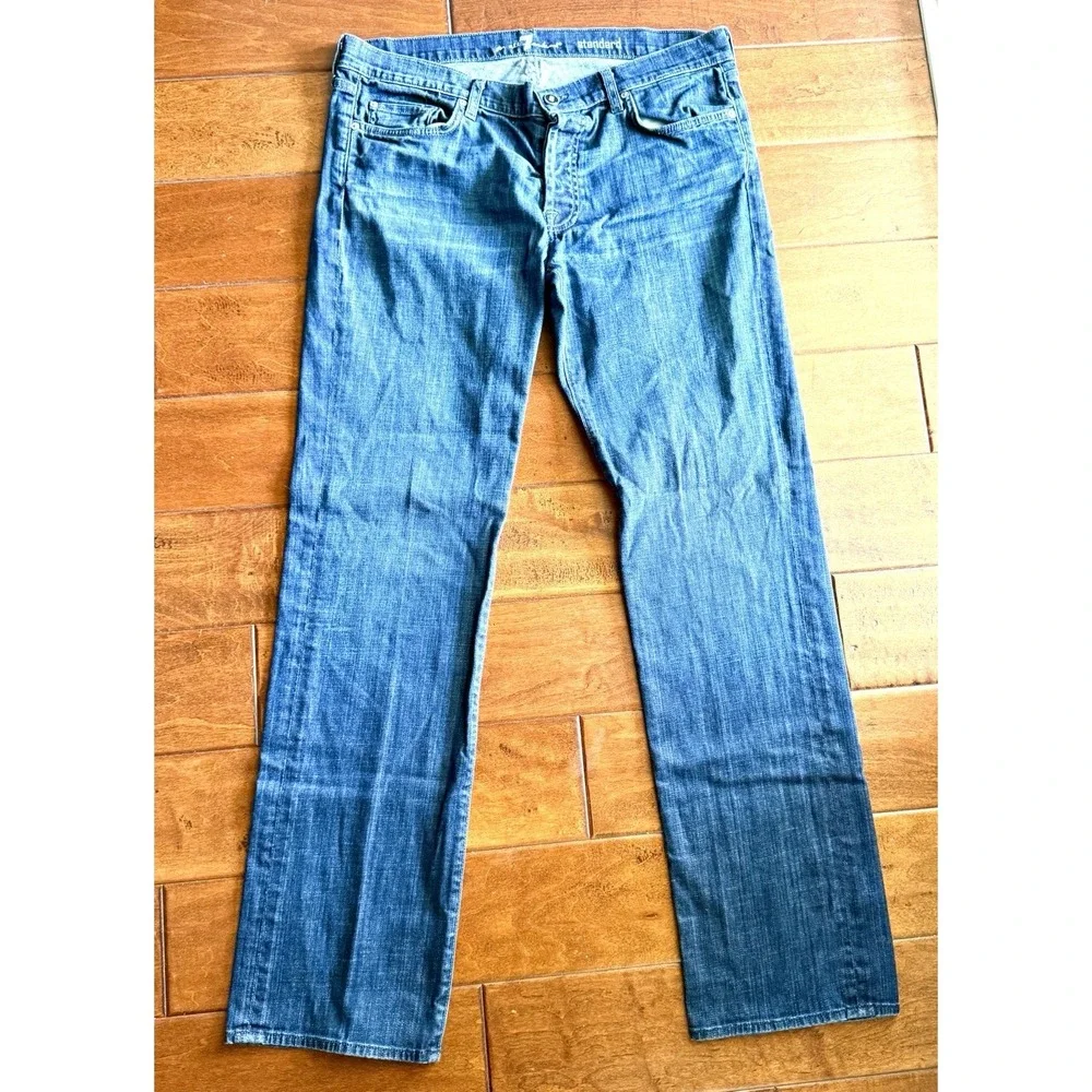 7 For All Mankind The Standard Straight Leg Denim Jeans Button Fly 36x33 USA